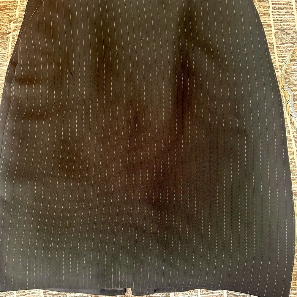 Classic Black Pinstripe Pencil Skirt